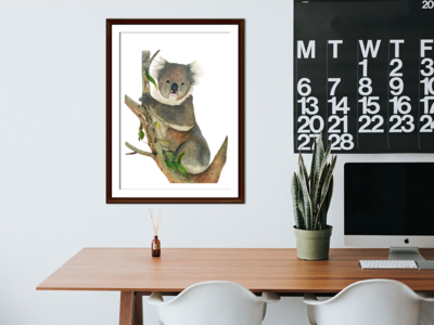 Koala Watercolor Print Koala in Tree Cute Koala Bear Painting Koala Wall Art Australia Artwork Australian Animal Wall Decor Koala Gifts - image3